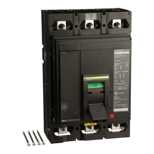 Product image for Square D MJL36500 3-Pole 500 Amp 600 Volt Electronic Trip Molded Case Circuit Breaker