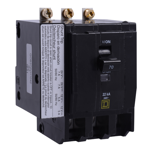 Product image for Square D QOB3601042 3-Pole 60 Amp 240 Volt Bolt-On Thermal Magnetic Miniature Circuit Breaker