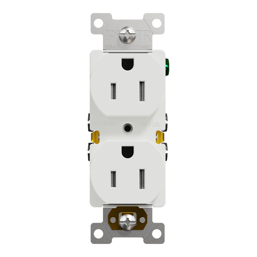 Mayer-DDS-Socket-outlet, X Series, 15A, standard, duplex, tamper resistant, residential, white, matte finish-2