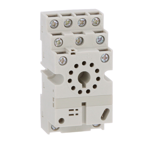 Product image for Square D 8501NR62B 300 VAC 10 Amp Din Rail/Direct Panel Mount Double Tier Relay Socket