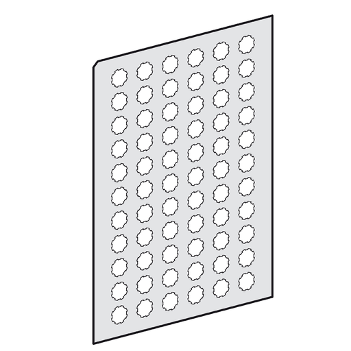 Mayer-DDS-Harmony XB4, Harmony XB5, sheet of 66 self adhesive marked legends with marking I-1