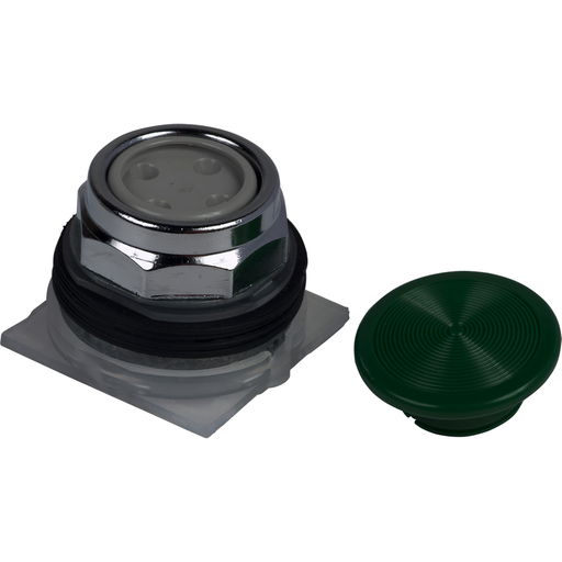 Product image for Square D 9001KR4G 30 mm Green Body Metal Bezel Momentary Mushroom Round Non-Illuminated Push Button Operator
