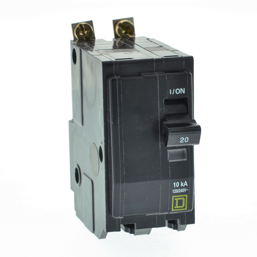 Product image for Square D QOB2205237 2-Pole 20 Amp 120/240 Volt Bolt-On Thermal Magnetic Miniature Circuit Breaker
