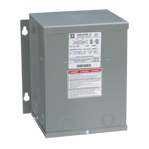 Product image for Square D 2S46F 2 kVa 120 x 240 VAC Primary 16/32 VAC Secondary Dry Type Buck and Boost Transformer