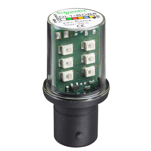Mayer-DDS-LED bulb, Harmony XVB, BA 15d, yellow, steady light, 24V AC/DC-1