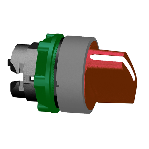 Mayer-DDS-Selector switch head, Harmony XB5, plastic, red, 22mm, 2 positions, spring return from right to left, grey bezel-1