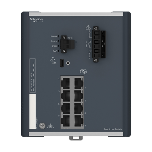 Mayer-DDS-Modicon PoE (Power over Ethernet) Managed Switch - 8 Gigabit ports for copper - extended temperature-2