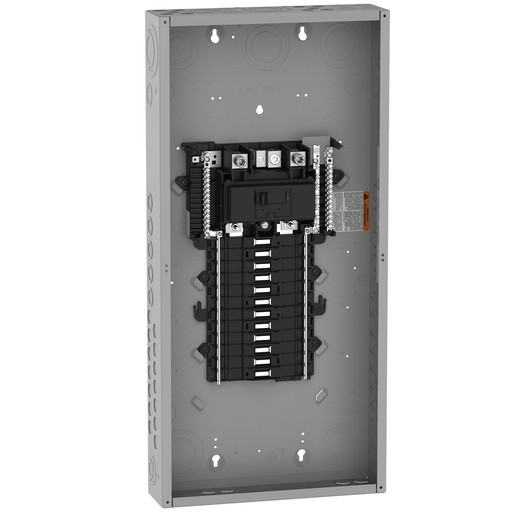 QO124M200P - Load center, QO, 1 phase, 24 spaces, 36 circuits, 200A convertible main breaker, PoN, NEMA1