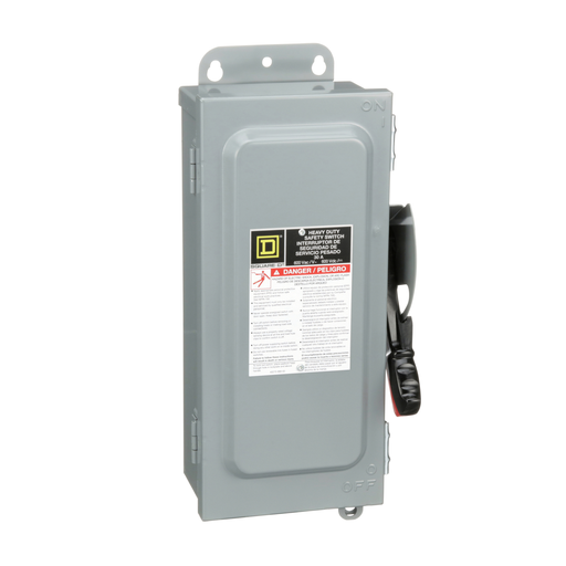 Product image for Square D H463AWK 600 VAC 100 Amp 4-Pole Class H/J/K/L/R Fusible Heavy Duty Safety Switch