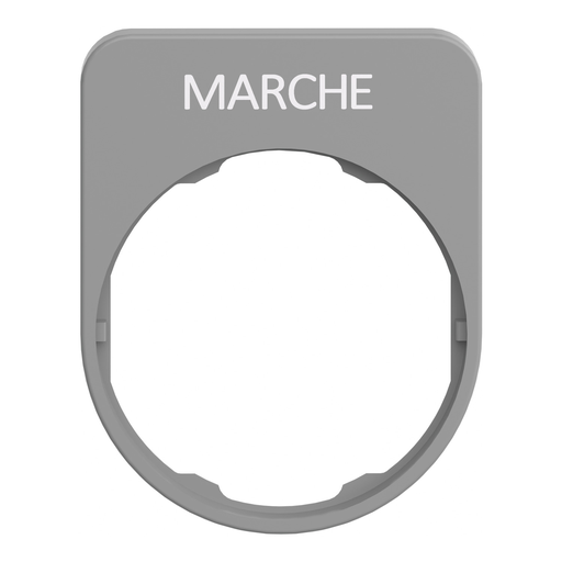 Mayer-DDS-Legend plate, Harmony XB5, 40 x 50mm, for flush mounted heads, grey bezel, white marked MARCHE-2