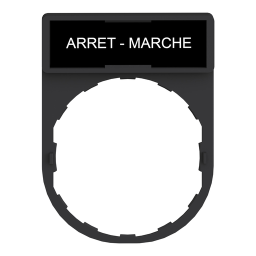Mayer-DDS-Legend holder 30x40mm, Harmony XB4, plastic, with legend 8x27mm, marked ARRET and MARCHE-2