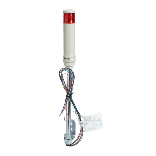 Mayer-DDS-Complete pre wired monolithic tower light, Harmony XVC, plastic, red, 40mm, tube mounting, steady or flashing, buzzer, IP23, 24V AC DC-1