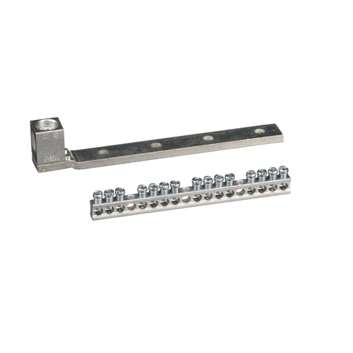 Product image for Square D PK15GTAL 8.13 Inch 14 to 4/12 to 4 AWG Copper/Aluminum 15-Terminal Load Center Ground Bar Kit