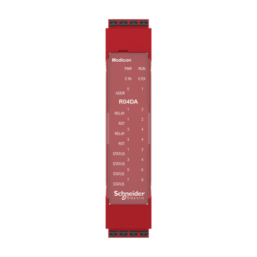 Mayer-DDS-expansion module, Modicon MCM, 4 safety relay outputs, with diagnostic outout, with backplane connection, spring-2