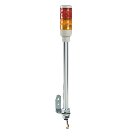 Mayer-DDS-Monolithic precabled tower light, Harmony XVC, plastic, red orange, 40mm, tube mounting, steady, IP23, 24V AC DC-1