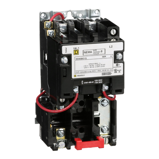 Product image for Square D 8536SBO1V02S 110/120 VAC 18 Amp 2 Hp 2-Pole Open Type Full Voltage Non-Reversing Magnetic Starter
