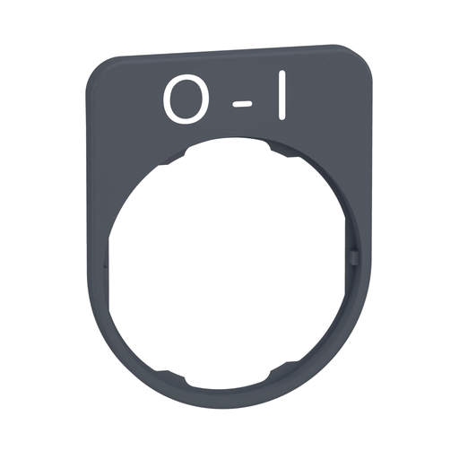 Mayer-DDS-Legend plate, Harmony XB5, 40 x 50mm, for flush mounted heads, grey bezel, white marked O-I-1