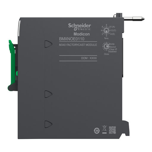 Mayer-DDS-Ethernet TCP/IP network module, Modicon M340 automation platform, flash memory card, internal RAM 16 Mb, 1 x RJ45 10/100-2