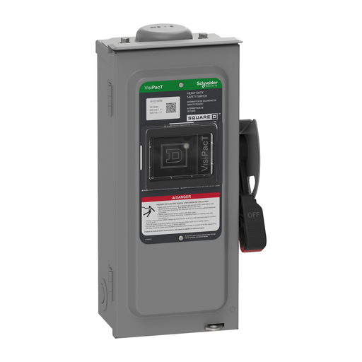 VH321NRB - Safety switch, VisiPacT, heavy duty, fused, viewing window, NEMA 3R, 240V, 30A, 3 pole, neutral installed