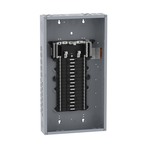 QO132L125PG - Load center, QO, 1 phase, 32 spaces, 38 circuits, 125A convertible main lugs, PoN, NEMA1, gnd bar