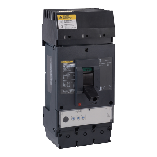 LLA36600U33X - Circuit breaker, PowerPacT L, 600A, 3 pole, 600VAC, 50kA, I-Line, MicroLogic 3.3S, 80%, ABC