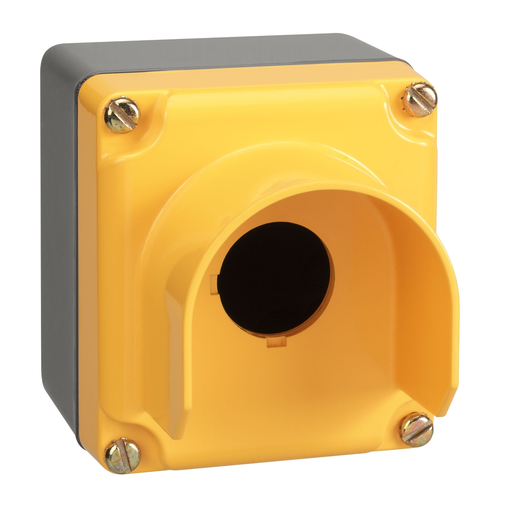 Product image for Square D 9001KYG1Y 3.53 x 4 x 3.53 Inch NEMA 1/3/4/13 1-Hole Push Button Control Station Enclosure