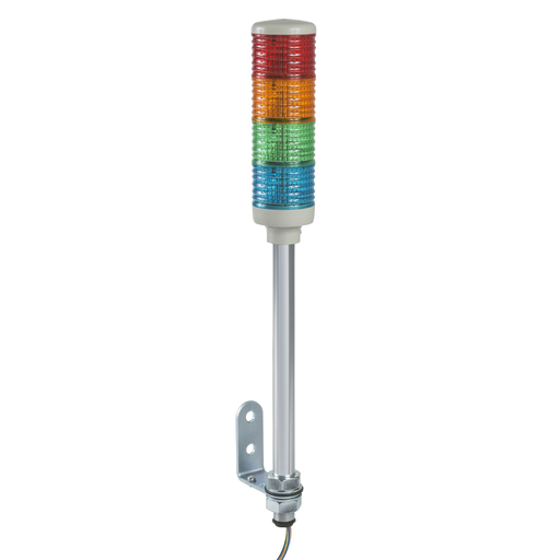 Mayer-DDS-Monolithic pre wired tower light, Harmony XVC, plastic, red orange green blue, 60mm, tube mounting, steady, IP23, 24V AC DC-1