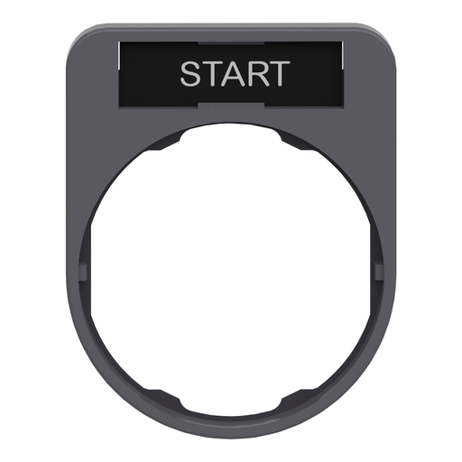 Mayer-DDS-Legend holder, Harmony XB5, 40 x 50mm, for flush mounted heads, plastic, dark grey, white marked START-2