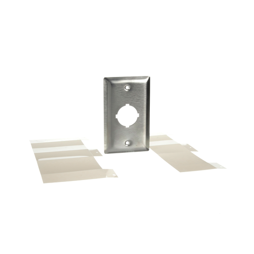 Product image for Square D 9001K25 30 mm 1-Hole Stainless Steel Indoor NEMA 1 Push Button Control Station Enclosure Flush Plate