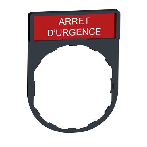 Mayer-DDS-Legend holder, Harmony XB4, 30 x 40mm, plastic, 8 x 27mm legend, white marked ARRET D URGENCE-1