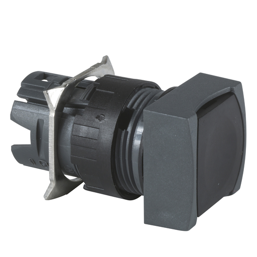 Mayer-DDS-Head for non illuminated push button, Harmony XB6, black square flush, 16mm, integral LED, spring return, unmarked-1