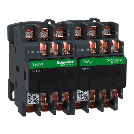 Square D LC2D129B7 575 VAC 12 Amp 3-Pole 1NO 1NC Slip-On Terminal Full Voltage Reversing IEC Contactor Product image for Square D LC2D129B7 575 VAC 12 Amp 3-Pole 1NO 1NC Slip-On Terminal Full Voltage Reversing IEC Contactor