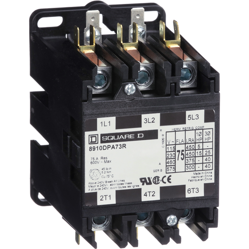 Product image for SQD 8910DPA73RV02 Contactor, Defini