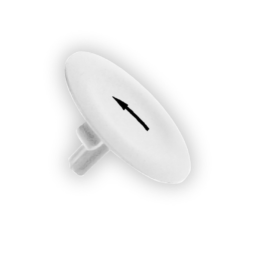 Mayer-DDS-Cap for push button head, Harmony XB4, plastic, white, 22mm, black marked arrow-1