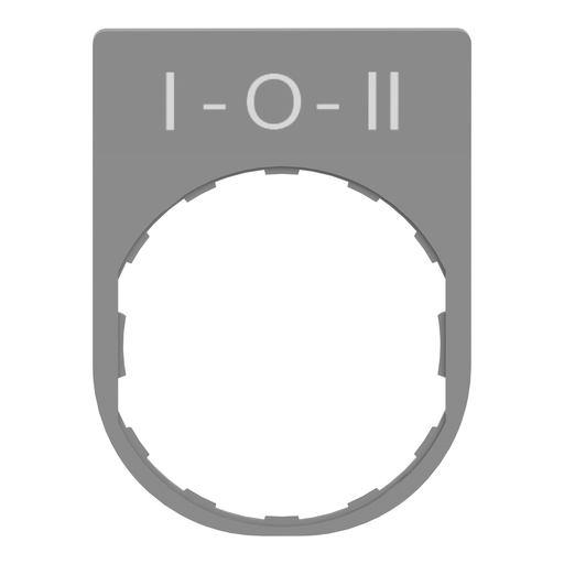 Mayer-DDS-Legend plate, Harmony XB5, 30 x 40mm, grey bezel, white marked I-O-II-2