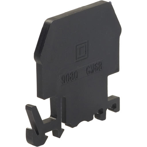 Product image for Square D 9080GMB6B Black NEMA GM6 Terminal Block End Barrier