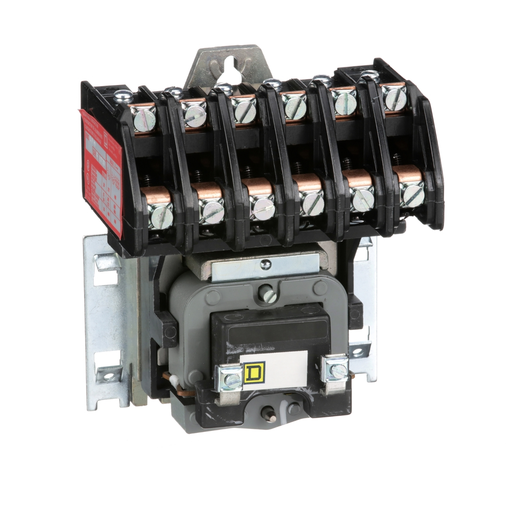 Product image for Square D 8903LO60V04 277 VAC 30 Amp 6-Pole 6NO Open Type Electrically Held Lighting Contactor