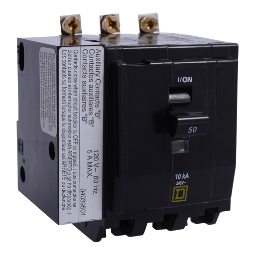 Product image for Square D QOB370VH1021 3-Pole 70 Amp 240 Volt Bolt-On Thermal Magnetic Miniature Circuit Breaker