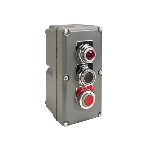 Mayer-DDS-30mm push button, Type K, control station, two push buttons and pilot light, 6A inductive at 120VAC, NEMA 4, 13-1