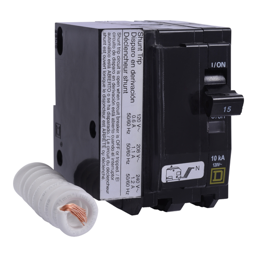 Mayer-DDS-Mini circuit breaker, QO, 20A, 2 pole, 120VAC, 10kA, plug in, switch neutral, AC shunt-1