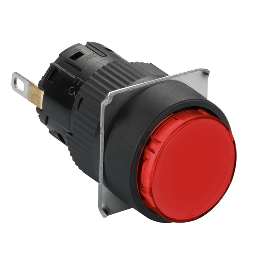 Mayer-DDS-Monolithic pilot light, Harmony XB6E, round red, 16mm, plastic, IP65, integral LED, 24V DC-1