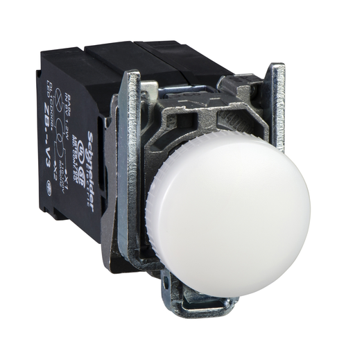 Mayer-DDS-Pilot light, Harmony XB4, incandescent light, white, 22mm, with plain lens, BA9s bulb, 110…120V-1
