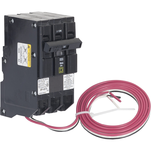 Mayer-DDS-Mini circuit breaker, QO, 30A, 3 pole, 240VAC, 10kA, plug in, Powerlink, 48in leads-1