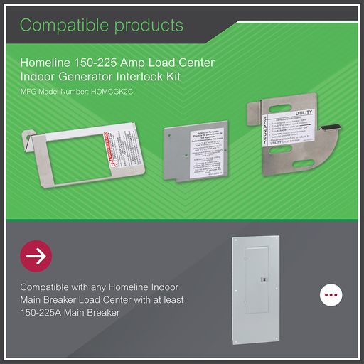 Mayer-DDS-Load center accessory, Homeline, interlock kit, generator circuit breaker, high amp, indoor, clam packaging-2