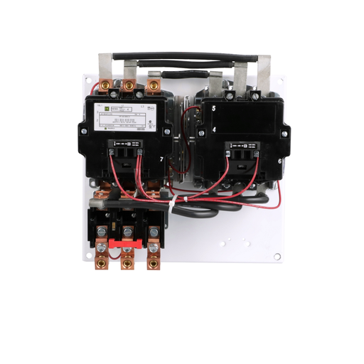 Mayer-DDS-NEMA starter, Type S, reversing, horizontal, Size 4, 135A, 100HP at 575VAC, 10kA SCCR, 3 phase, 3 pole, melting alloy overload, 120VAC coil, open [TAA]-2