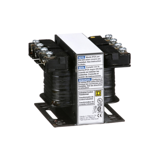Product image for Square D 9070T50D15 50 VA 240 x 480 VAC Primary 120/24 VAC Secondary 1-Phase Control Transformer