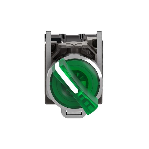 Mayer-DDS-Illuminated selector switch, Harmony XB4, metal, green handle, 22mm, universal LED, 2 positions, 1NO + 1NC, 24V AC DC-2