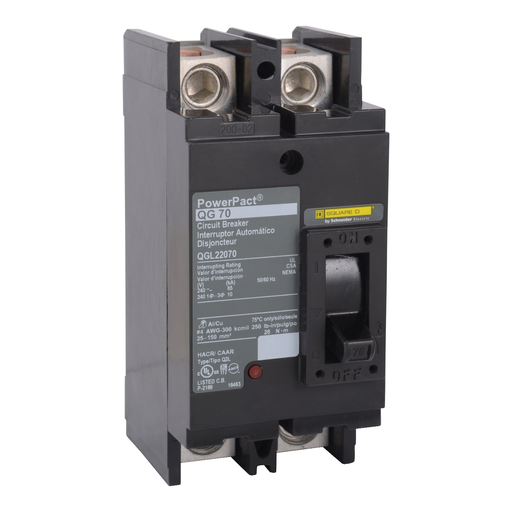 Product image for Square D QGL22100 Molded Case Circuit Breaker 100A 240V 2P , Thermal Magnetic