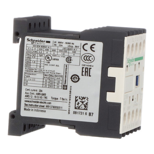 Mayer-DDS-Contactor, TeSys K, 3P, AC-3, lt or eq to 440V 9A, 1 NO aux., 24VAC coil-4
