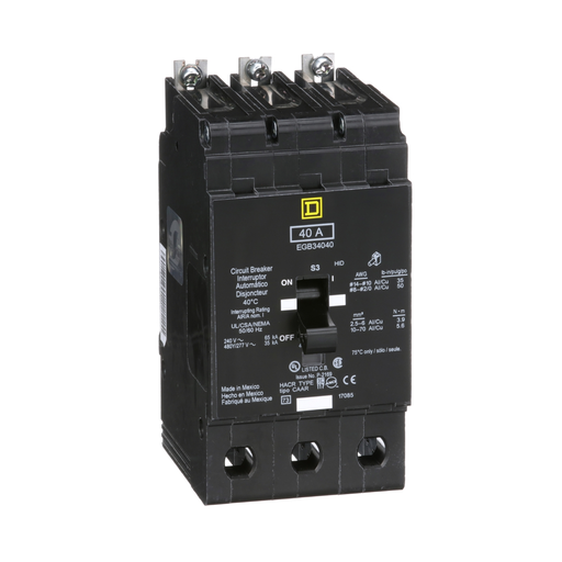 Product image for Square D EGB34040 480Y/277 Volt 40 Amp Miniature Circuit Breaker
